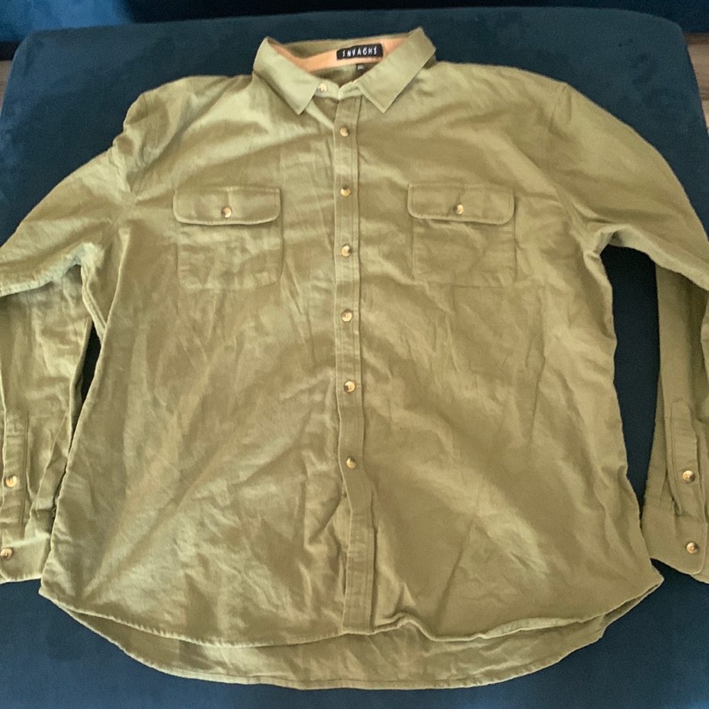 Invachi Mens Flannel Button Up Shirt